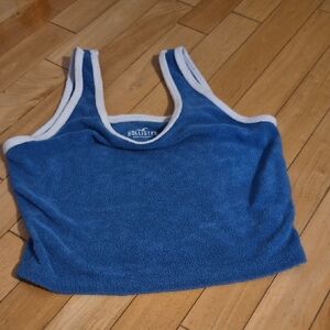 Hollister Blue Terry Tank with White Trim
